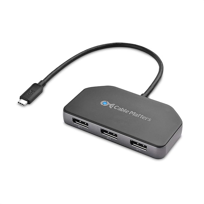 Cable Matters Windows Only Triple Monitor USB C Hub with 3X DisplayPort and 100W Charging - Support up to 8K and 4K 120Hz HDR - Thunderbolt 4, USB4 Compatible for Surface Pro, XPS