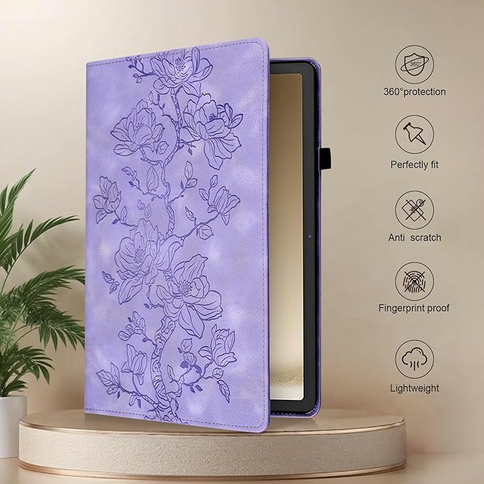 Case for iPad Air 13 Inch M4/M3/M2(2026/2025/2024), iPad Pro 12.9 inch 6th/5th/4th/3rd Gen, Auto Wake/Sleep Slim PU Leather Folio Cover with Multi-Angle Stand and Pen Holder, Purple