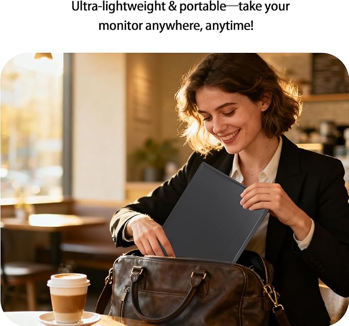 15.6 Inch Portable Monitor Ultra Slim Full HD 1080p IPS Travel Monitor, USB C Plug&Play Portable HDMI Second Screen for Laptop Mac Phone Xbox Switch