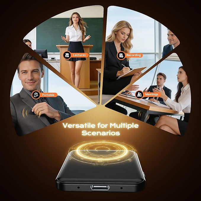 128G (10800 Hours) Magnetic Voice Activated Recorder - Hypamutek AI Noise Reduction Digital Voice Recorder with Playback, 75H Continuous & Portable Audio Recorder for Meetings, Lectures and Interviews