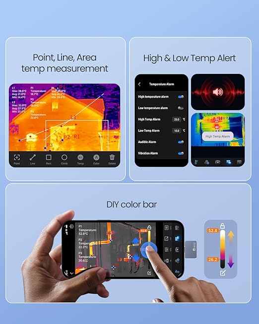 Thermal Master P2 Thermal Camera for Android, Thermal Imager with 512 × 384 Super IR Resolution, 1.5℃ PCB Accuracy, -4℉ to 1112℉ Thermal Imaging Camera (P2 Android)