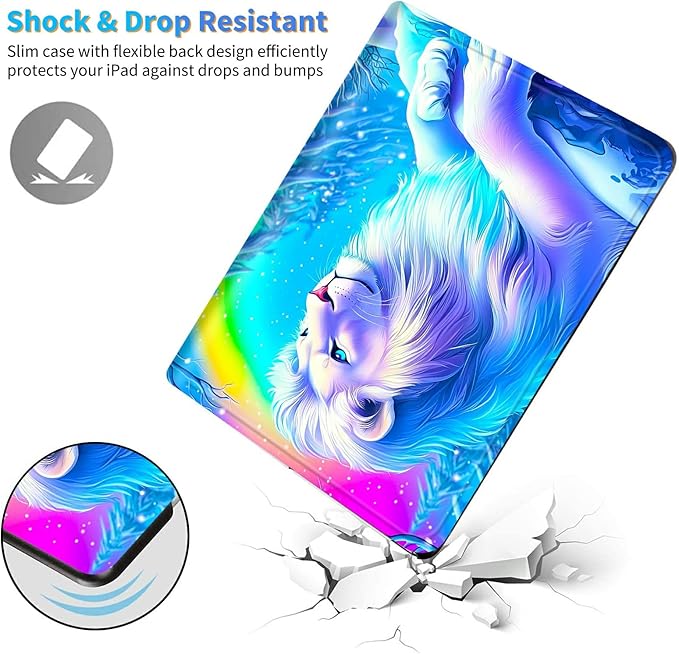 for Amazon Kindle Fire HD 8 & HD 8 Plus(12th/10th Generation, 2024/2022/2020 Release) 8" Tablet Case, Slim Kickstand Stand Leather Smart Cover with Auto Wake/Sleep, White Lion