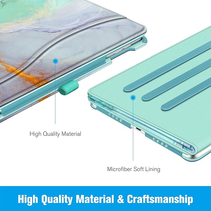 Fintie Case for iPad Pro 9.7 Inch 2016 Release Tablet- [Corner Protection] Multi-Angle Viewing Folio Smart Stand Back Cover with Pocket, Pencil Holder, Auto Wake/Sleep, Emerald Marble