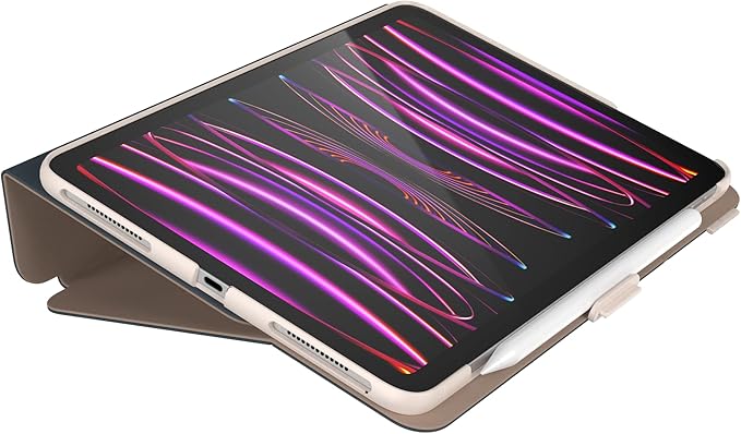 Speck iPad Pro 4th Generation Case - Hard Back Case for Apple iPad Pro 11-inch (2022) - Slim Multi Range Stand, Apple Pencil Holder, Drop Protection, Camera Shield - Balance Folio Almond Milk/Mocha