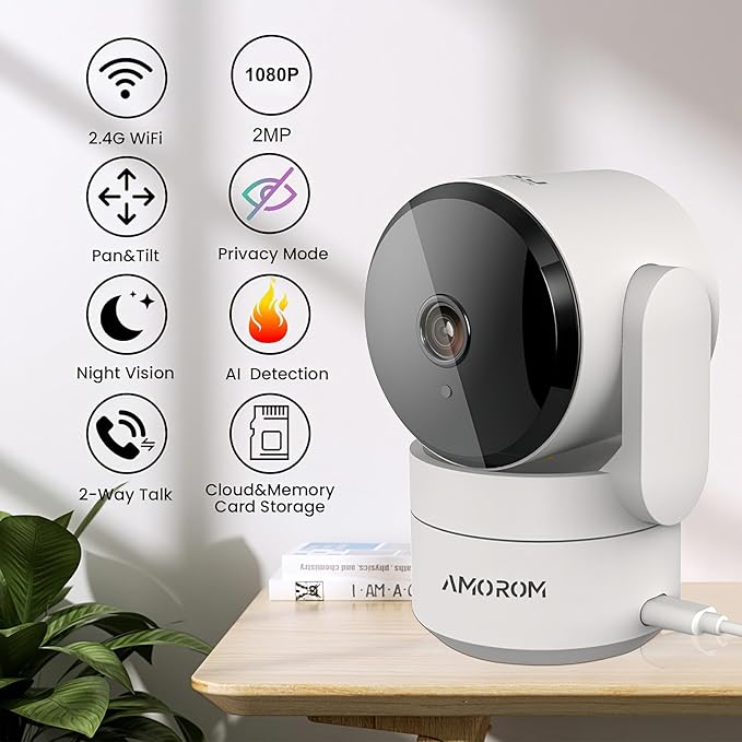 AMOROM Pet Camera 360° Home Security Cameras (3 Pack)