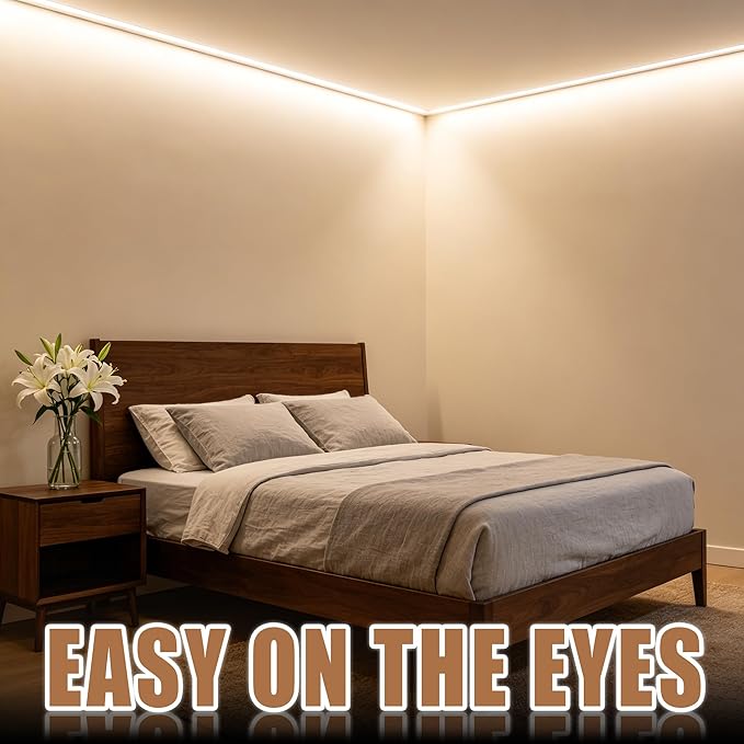 RadiantFlux 4000K 16.4Ft Led Strip Lights, Natural Light Strips Lights Indoor Use, Dimmable,Flexible, Super Bright LED Tape Lights for Living Room, Kitchen