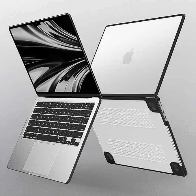 G JGOO Compatible with MacBook Air 13 inch Case 2026 2025-2022 M4 A3240 M3 A3113 M2 A2681, Anti-Cracking TPU Bumper Shell for MacBook Air 13.6 inch Case+Keyboard Cover+Screen Protector, Frosted Clear
