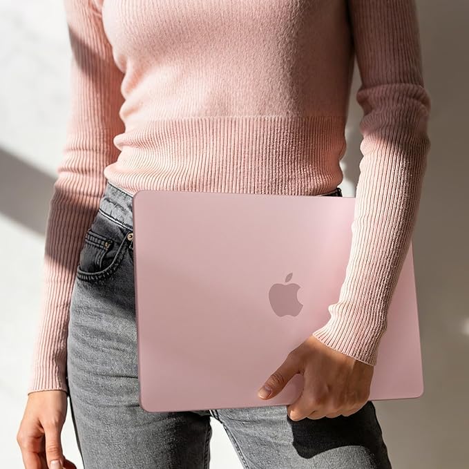 EooCoo Case Compatible with MacBook Air 13 inch M5 2026-2022 M4 M3 M2 A3449 A3240 A3113 A2681, Matte Hard Shell Scratch Resistant Protective Cover Compatible for MacBook Air 13.6 inch Case, Matte Pink