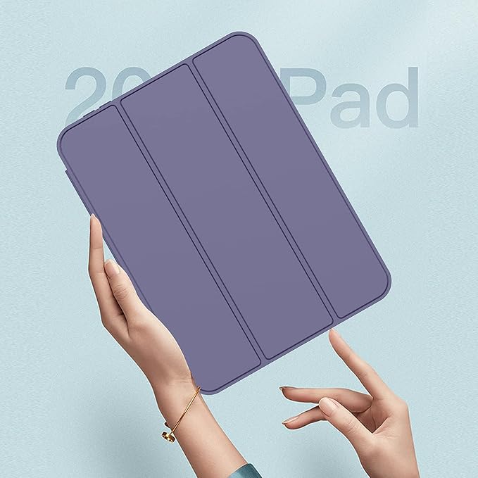 iMieet iPad mini 7 Case 2024 (A17 Pro), iPad mini 6 Case (8.3-Inch,2021 Model), iPad mini 7th/6th Generation Case with Pencil Holder, Trifold Stand Smart Case with Soft TPU Back,Lavender