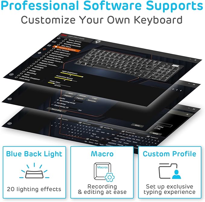 RK ROYAL KLUDGE RK96 90% Triple Mode BT5.0/2.4G/USB-C Hot Swappable Mechanical Keyboard with Magnetic Wrist Rest, 96 Keys Wireless Gaming Keyboard with Software, Blue Backlight