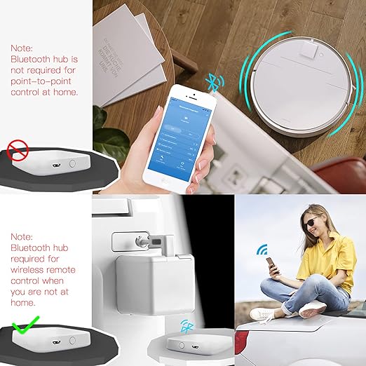 Smart Switch Button Pusher: Bluetooth Fingerbot, Smart Life Tuya App or Timer Control, No Wiring, Switch Bot Button Pusher for Light Doorbell Coffee Maker Fan (White)