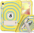 SIBEITU Kids Case for iPad (A16) 11-inch 2025/ 10th Generation 10.9-inch 2022, Shockproof Rugged Hybrid 3-Layer Protective Cover for iPad 11th/ 10th Gen with Stand & Pencil Holder (Yellow Blue)