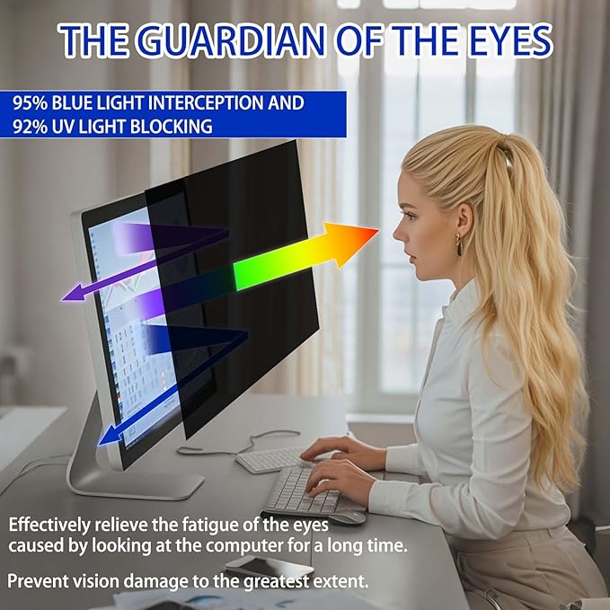 19 Inch Privacy Screen for Monitor with 5:4 Widescreen Monitor Blue Light Screen Protector - Anti-Glare - Anti-Scratch Protector Film for Data Confidentiality Privacy Shield [2 Pack]