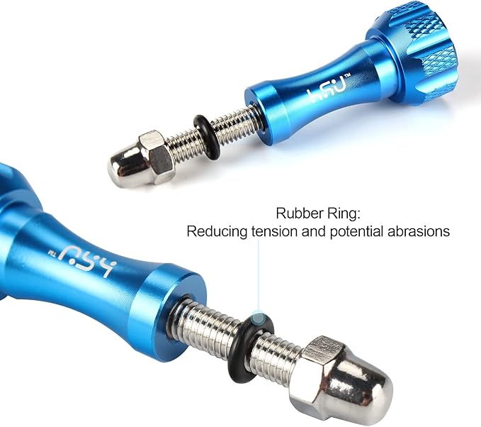 HSU Aluminum Thumbscrew Set + Wrench for Gopro Hero 13, 12, 11, 10, 9, 8, 7, 6, 5, 4, 3, Gopro Session, AKASO Campark and Other Action Cameras (Blue)