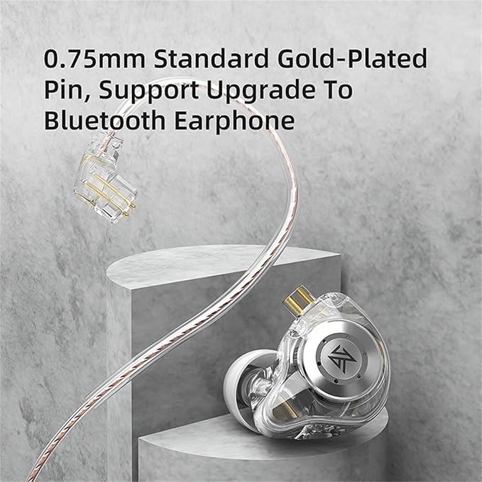 KZ EDX PRO Gaming Earbuds, IEM Earphones Headphone with 1DD, IEM for Gaming, HiFi Deep Bass in Ear Monitors with New 10mm Dynamic Driver Detachable Cable for Video Music Church (White, with mic)