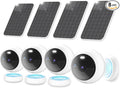 Noorio Solar Security Cameras Wireless Outdoor, 1080P Battery Powered Magnetic Outdoor Camera with AI Motion Detection, 2.4G WiFi Only, Color Night Vision, Local Storage, 4-Pack