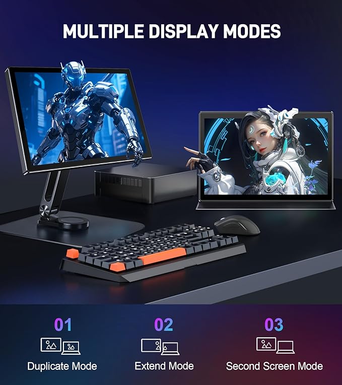 10.1 inch Portable Touchscreen Monitor, Screen Extender 1920x1200 IPS Travel Small Monitor with Cover, USB-C HDMI Computer Touch Screen Display for Laptop Windows PC Mac PS4 Xbox