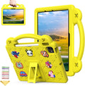for Apple iPad Air 11 inch Kids Case M3/M2 (2025/2024) Slim Stand Cover with Pencil Holder/Handle/Kickstand Cute DIY Lightweight Cute Soft EVA Foam Shockproof Tablet Cover, Yellow Bear