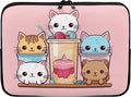 Cute Cat Laptop Sleeve for Women Girls 10 inch Laptop Protector with Multiple Uses Lap Top Case Lightweight Computer Carrying Case Kawaii Tablet Bag for Daughters Pink