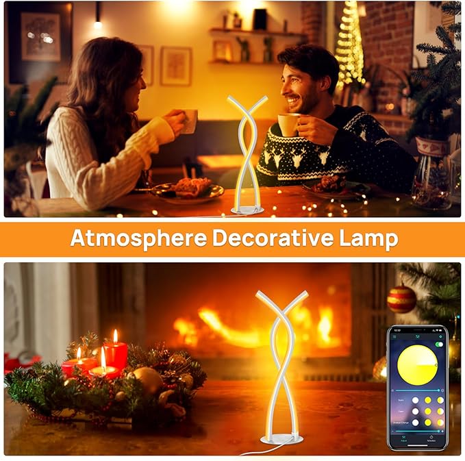 Daymeet Table Lamp for Bedroom, Bedside Lamps for Nightstand Dimmable, 3 Color Temperatures Night Stand Light with Remote and APP Control Desk Lamp for Kids Room Living Room Office