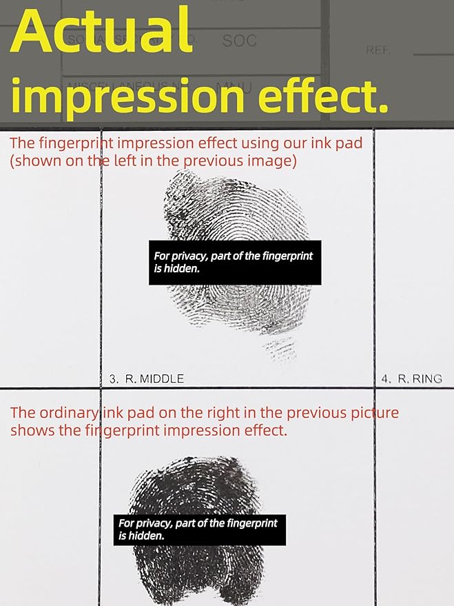 prismite Fingerprint Ink Pad, XL Size, 7 * 4 in, Black, FPP1