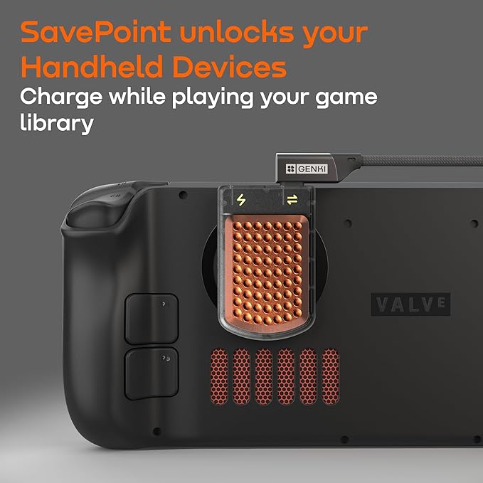 GENKI SavePoint Mini Gaming SSD Enclosure, Portable Console M.2 2230 NVMe Enclosure Case, MagSafe Compatible, Capacitor, 100W Passthrough, 10Gbps Store for Steam Deck, ROG Ally, iPhone, PC