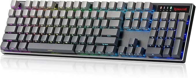 Redragon K556 PRO 104 Keys Wireless RGB Gaming Keyboard, Tri-Mode Aluminum Mechanical Keyboard w/Noise Dampening Layers, Hot-Swap South-Facing RGB Socket, Gradient PBT Keycaps & Custom Linear Switch