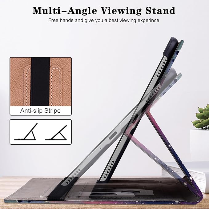 Case for iPad Pro 11 inch Case (M5/M4) 2025/2024, Premium Leather Folio Stand Cover with Auto Wake/Sleep, Pencil Holder and Card Slots - Mandala