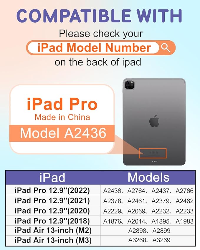 Uppuppy for iPad Pro 12.9 Case Folio Cover with Pencil Holder Girls Cute Women Kids Teens Girly Pretty Aesthetic Kawaii Design Rotating Stand for Apple iPad Pro 12.9 Inch Cases 2022/2021/2020/2018