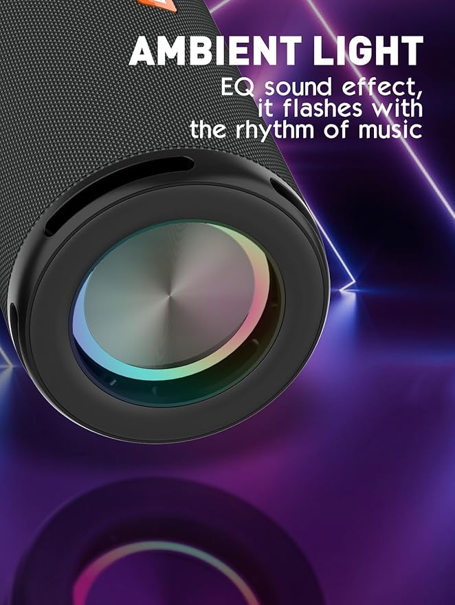 MANTO Bluetooth Speaker IPX5 Waterproof Portable Shower Speaker, 12H Battery, Micro SD Playback (Up to 32GB, Card Not Included), Compact Design for Travel, Camping, Hiking, and Home (Blue-Green)