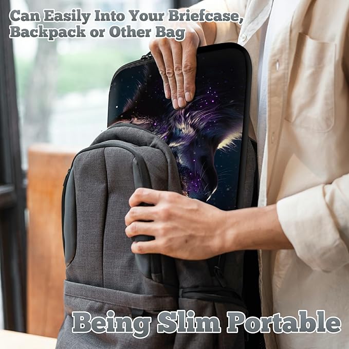 Universal Laptop Sleeve Tablet Case 12 inch, Magic Wolf Slim Carrying Case Durable Handbag Travel Laptop Bag for Surface Pro 9 8 7/Laptop Go 2 3, MacBook Air 11/12