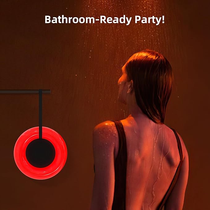 IPX7 Waterproof Speaker with Dynamic LED Light,Bluetooth Shower Speaker,Portable Bluetooth Speakers,Floating, True Wireless Stereo for Outdoor/Pool/Beach,BT5.3/TF-Card,Ideal Gifts(Black)