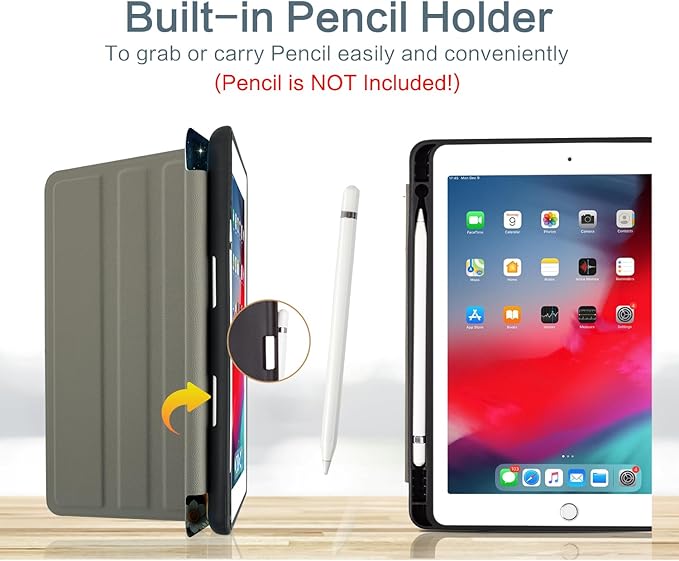 Vimorco Case for iPad Air 3rd 2019, for iPad Pro 10.5 inch 2017/2019, for iPad 9th/8th/7th Generation 10.2 inch,4 Viewing Angles,Pencil Holder,Full Protective Cover,Auto Sleep/Wake,Black Moon Flowers