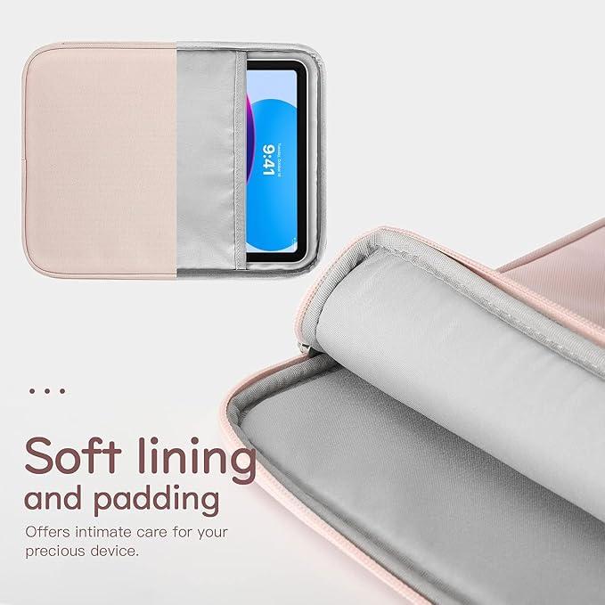 Dadanism 9-11" Tablet Sleeve Bag Carrying Case for iPad (A16) 11th Gen 11", iPad 10th Gen 10.9" Air 5/4, iPad Air M4/Pro 11", iPad 9/8/7th, Galaxy Tab A11+ Plus 11", Remarkable 2 10.3", Pink