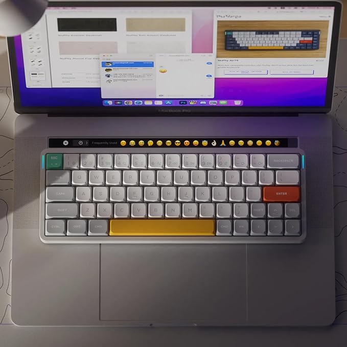 nuphy Air60 V2 Portable Wireless Keyboard 60% Low Profile Mechanical Keyboard Support QMK/VIA Compatible with Windows/mac OS/Linux Supports Bluetooth 5.1/2.4GHz/USB-C White - Gateron Cowberrry Switch