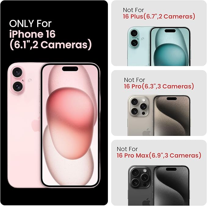 FireNova Designed for iPhone 16 Case, Silicone Upgraded [Camera Protection] Phone Case, Soft Anti-Scratch Microfiber Lining Inside, 6.1 inch, Hot Pink