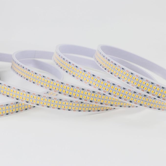 LEDENET LED Strip Lights Warm White 3000K 2400LEDs DC 12V 16.4ft/5M Double Row 2835 SMD LED Tape Light Flexible Dimmable Ribbon Lamp Waterproof IP67 Outdoor Lighting(No Adapater and Dimmer)