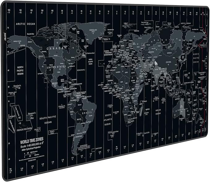 JIALONG Large Gaming Mouse Pad Extended Desk Mat XXL Mousepad with Non-Slip Keyboard Pad for Office Laptop, Computer and PC - 35.4 x 15.7 inches World Map