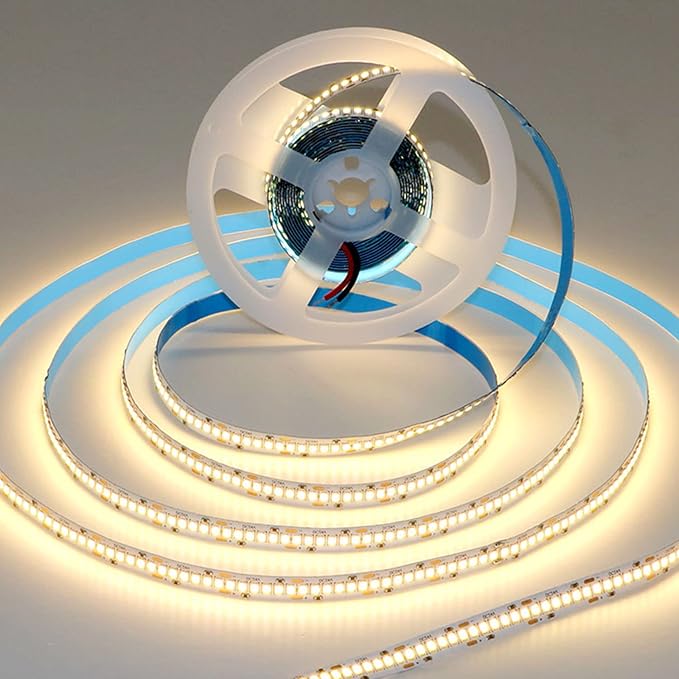 SUYOOULIN LED Strip Lights, SMD 2835 LED Strip Warm White 3000K, DC12V 1200LEDs 16.4Ft 26000LM High Density LED Light Strips Tube Waterproof IP67, 3 Times Brightness Than SMD3528 LED Strip