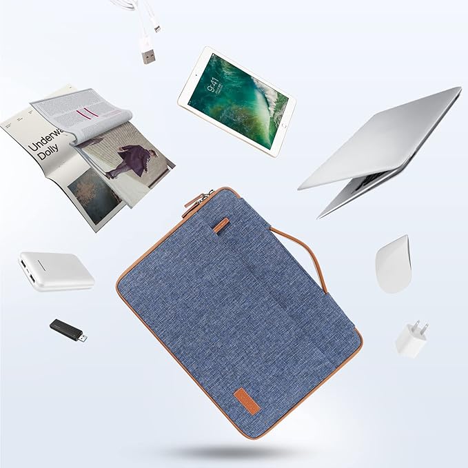 DOMISO Laptop Case Sleeve Protective Cover Compatible with MacBook Air 13 M4 M3 M2,MacBook Pro M2 M1,iPad Air/Pro,13 inch Dell,Lenovo, HP,Asus,Waterproof Computer Cases Bag with Handle,Blue