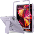 DTTO for iPad Pro 11 inch Case 2022(4th Gen)/2021(3rd Gen), [Screen Protector] Dual Layer Full Body Protection Cover with Pencil Holder, Also Fit iPad Pro 11'' 2020&2018/iPad Air 5/Air 4 - Taro Purple