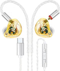 Vibes 202MC USB-C Wired Earbuds - USBC HiFi in Ear Headphones for iPhone 17/16/15 - Noise Isolating Ear Buds w/ Mic - Clear Sound, Deep Bass & Comfort-Fit Earphones - Silver Plated Cord, Carrying Case