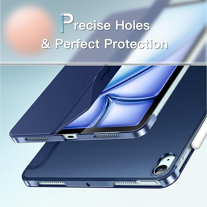 JETech Case for iPad Air 11-Inch M4/M3/M2 (2026/2025/2024), iPad Air 5 (2022 5th Generation 10.9-Inch), Slim Stand Hard Back Shell Cover with Auto Wake/Sleep (Navy)