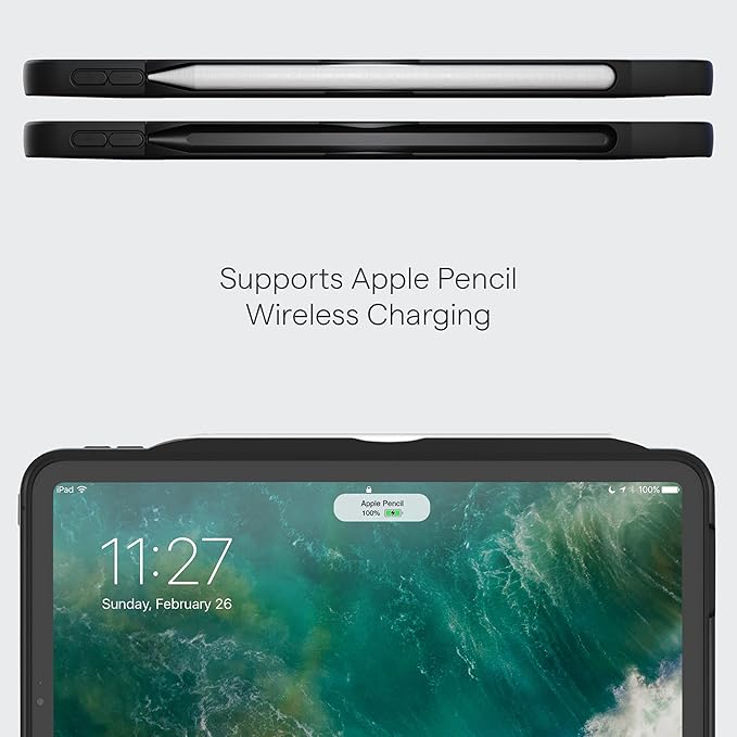 ZUGU Case for iPad Pro 12.9 Case 5th / 6th Generation Stand 2021/2022, Slim Protective Cover with Wireless Apple Pencil Charging, Magnetic Stand & Sleep/Wake Magnetic Cover, Slate Blue