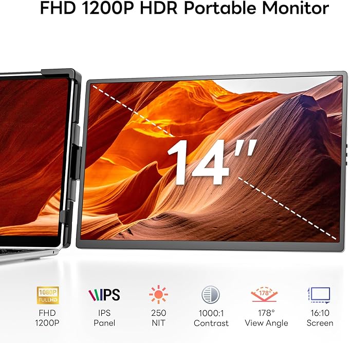 Portable Monitor for Laptop (14.1 Dual)