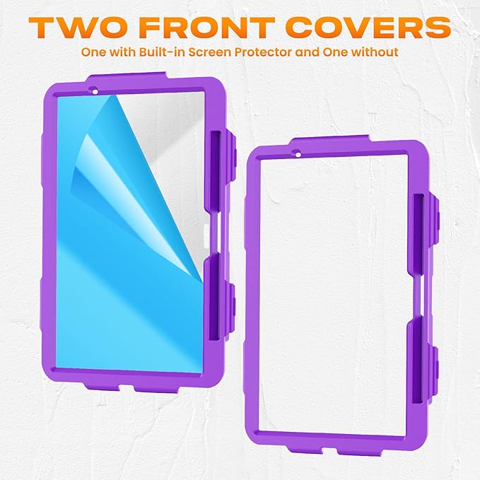 SEYMAC stock Case for iPad Air 11-inch M4-M2 2026-2024 (Gen 8-6), Shockproof Heavy Duty Case with Screen Protector, Pencil Holder, Rotating Stand, Hand Strap, Shoulder Strap, Purple
