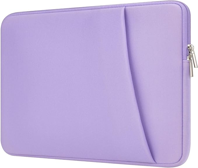 Laptop Sleeve Case with Zipper Accessory Pocket Compatible with 13 to 14 inches MacBook Air/Pro Padded Computer Pouch Cover Shockproof Protective for 13” to 14” Laptop/Chromebook/Tablet,Purple