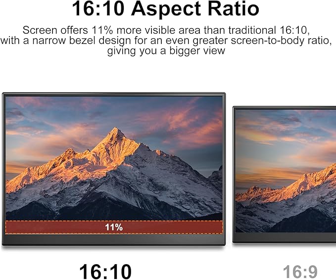 Portable Monitor 14 inch 2.2K QHD USB C HDMIUltra-Slim IPS Travel Display & Speakers, HDR Plug&Play,External Monitor for Laptop PC, Phone,Mac (14.1")