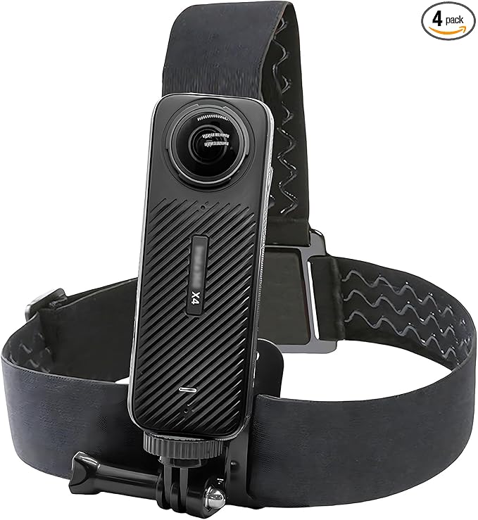 Head Strap Mount for Insta 360 X5 X4 X3 X2 X ACE Pro ONE RS R GO 2 3, Hat Headband Mount Compatible with GoPro Hero 13 12 11 10 9 8 7, Fusion Max, DJI Osmo Action 2 3 4 5 Pro Cameras