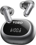 TOZO NC20 Active Noise Cancelling Wireless Earbuds, LDAC Hi-Res Sound Bluetooth Headphones, 6 Mics AI Call Ear Buds 80H Playtime, Dual Pairing, 32 EQ via App, IPX8 Waterproof, Wireless Charging Case
